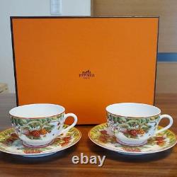 Hermes Pythagore Tea Cup and Saucer 2 set porcelain Pythagoras dinnerware coffee