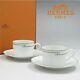 Hermes Rhythm Tea Cup and Saucer 2 set porcelain green dinnerware coffee 160 ml