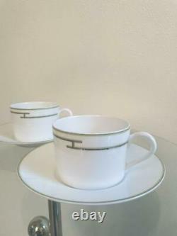 Hermes Rhythm Tea Cup and Saucer 2 set porcelain green dinnerware coffee 160 ml