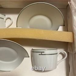 Hermes Rythm Tea Cup and Saucer 2 set green porcelain dinnerware coffee
