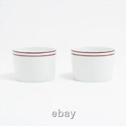 Hermes Rythme Red Tea Cup Saucer Tableware 2 set Coffee Cafe Morning Auth New