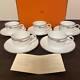 Hermes Rythme Red Tea Cup Saucer Tableware 5 set Coffee Cafe Morning Auth New