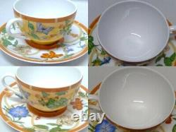 Hermes Siesta Tea Cup Saucer Tableware Yellow Floral 2 set Dinnerware New Unused