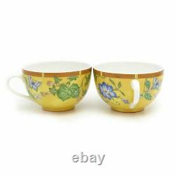 Hermes Siesta Tea Cup Saucer Tableware set Yellow Floral Porcelain Ornament New