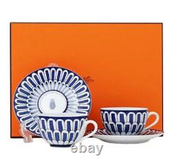 Hermes Tea Cup Saucer Bleus d'Ailleurs Blue Tableware set Porcelain Ornament New