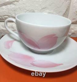 Hermes Tea Cup Saucer Pivoines Tableware 2 set Pink Petal Ornament Porcelain New
