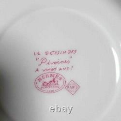 Hermes Tea Cup Saucer Pivoines Tableware 2 set Pink Petal Ornament Porcelain New