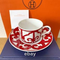 Hermes Tea Cup and Saucer Set of 2 Pair Height 5.5cm Capacity 160ml Serveware