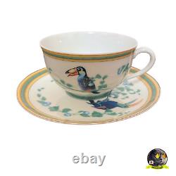 Hermes Toucan Tea Cup and Saucer Set Western Tableware Mint