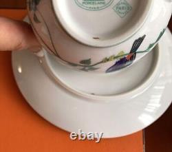 Hermes Toucans Tea Cup Saucer Tableware 2 set Animal Bird Coffee Auth New Unused