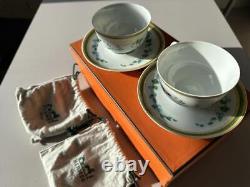Hermes Toucans Tea Cup Saucer Tableware 2 set Animal Bird Coffee Auth Unused