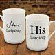 His Lordship Her Ladyship China Mug Coffee Cup Tea Mugs Gift Novelty Set Box New