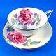 Huge Pink Rose on a Peach Background Paragon Tea Cup and Saucer Set