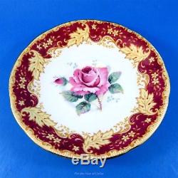 Huge Rose Center with Ornate Deep Red Border Paragon Tea Cup and Saucer Set