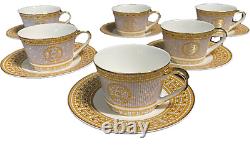 Impeiral 12 pc mosaic design bone china tea cup set in H design, service for 6