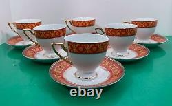 Imperial Japan Design GREEK KEY Pattern Coffee Tea Set 17-pc Creamer Sugar Bowl