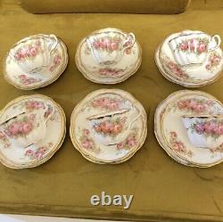 Imperial Tea Set Pink Roses 6 Trios, Rare And Could Be Antique, VGC