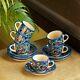 Indian traditional Mughal HandPainted Ceramic tea cups with Plate set of 6