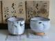 Japanese CHAWAN Tea cup Bowl 2set Hagi-ware Shibuya Deishi withsigned box Vintage