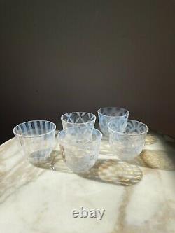 Japanese Hirota glass Taisho Roman Small Tea Cup 5 Set 140ml