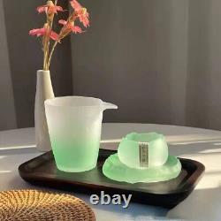 Japanese Style First Snow Gradient Green Pink Lady Frosted Small Tea Cups Glass