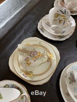 Job Lot Of 50 Vintage China Tea Cups saucers Tea Plates trio sets Ideal Wedding