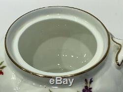 John Aynsley Florida Pattern Tea Set 4-Cup Teapot Sugar Open Bowl and Creamer
