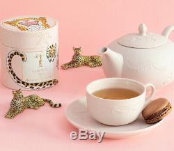 LADUREE BISQUE WHITE TEA POT & TEA CUP with SAUCER SET PARIS