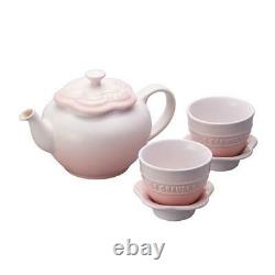 Le creuset teapot teacup saucer set powder pink small flower