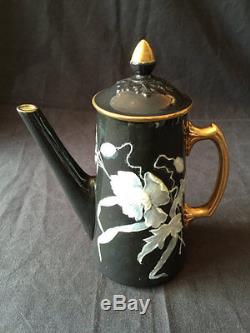 Locke Worcester pate sur pate Tea service Set coffee, Pot 6 Tea cup saucers