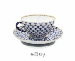 Lomonosov 35pc Large Dining Tea Cup Set Russian Saint Petersburg Cobalt Blue Net