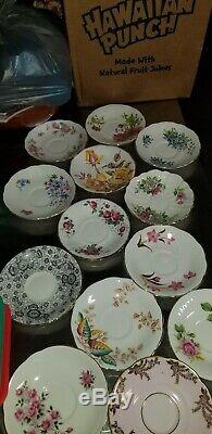 Lot 32 pc. Vintage Fine Bone China set of 16 Tea Cup and Saucer