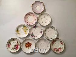 Lot Vintage English Bone China Tea Cups and Saucers 10 sets