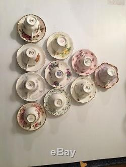 Lot Vintage English Bone China Tea Cups and Saucers 10 sets