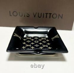 Louis Vuitton Monogram Black Square Ashtray & Tea Cup Set Unused Vintage withBox