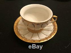 Meissen Golden Baroque 4 tea cups and saucers set