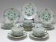Meissen Indian Green Full Set of 5 Tea cups, Saucer and Plates. 1st Quality