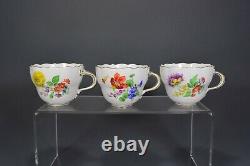 Meissen Teeservice Blumen flowers tea service set cup pot plate 1. W