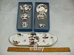 Miniature Tea Set Coalport Hong Kong TP, Su/Cr, Cup / Sa, Plate, 10 Tray