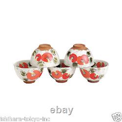 Minoyaki Pottery Tea Cup Set Floral 5 Yunomi Tea Cups Casual ceramic