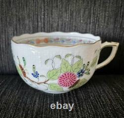 Mint HEREND Tea Cup & Saucer 2set Indian Flowers Tableware Authentic Item