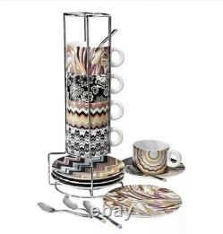 Missoni 16 pc Stoneware Stacking Espresso Set with Spoons Target Exclusive NIP