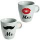 Mr Mrs Coffee Tea Mug Drink Gift Anniversary Wedding Novelty Cup Kitchen Set New