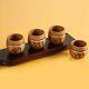 Mud Brown Handpainted Terracotta Clay Kullad Tea Cups Set Of 4 220 ML, 3.3x 2.9