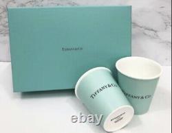 NEW Tiffany & Co. Coffee Cups in Bone China, Set of Two Cups with Gift Bag
