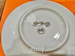 NIB Anthentic Hermes Chaine d'Ancre platinum tea cup and saucer 2 sets