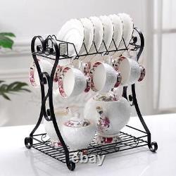 New Ceramic Teapot Cup Saucer Set Tea ware European Carved Kitchen Home Decor