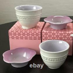 New Le Creuset Teacup & Saucer Set of 2 Cattleya From Japan withtracking