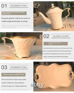 New Luxury Tea Set European Bone China Coffee Cup Set Decorative Home Ceramic