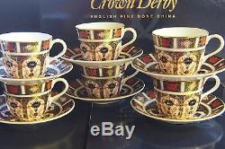 New Royal Crown Derby 1st Quality Old Imari 1128 Set of 6 x Tea Cups & Saucers